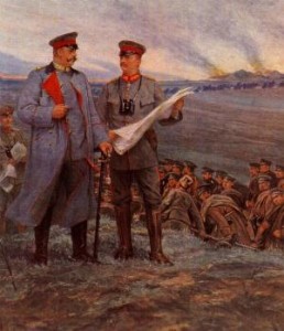 Hindenburg und Ludendorff während der Schlacht von Tannenberg