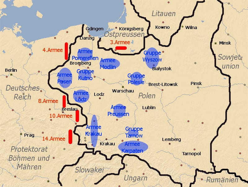 Verteilung polnische Truppen