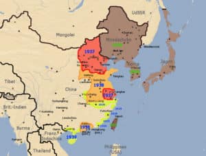Karte vom Krieg in China 1937-1939