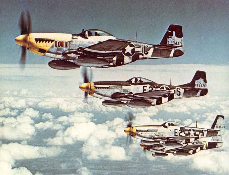 P-51 D Mustangs der 361.Jäger-Gruppe der 8.Air Force