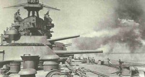 USS Pennsylvania beschiesst Leyte
