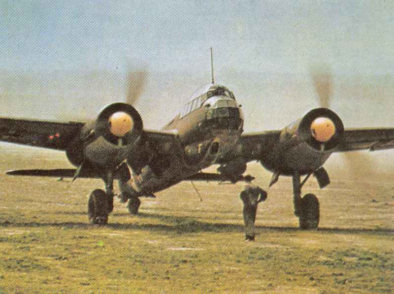 Ju 88 bei einem der ersten Einsätze