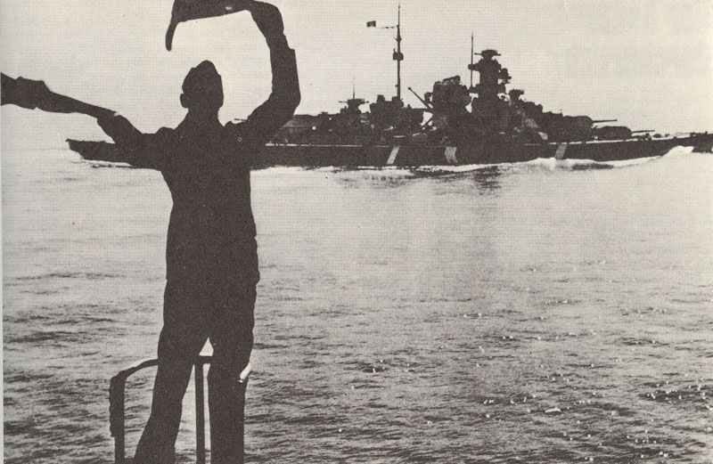 Schlachtschiff Bismarck verlässt Bergen