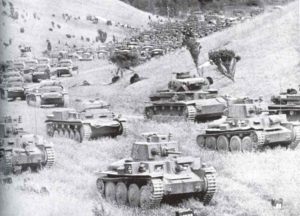  deutsche Panzerdivision auf ihrem Vormarsch nach Frankreich