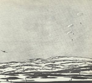 deutsche Fallschirmjaeger springen bei Narvik ab