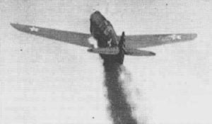 Abschuss einer amerikanischen P-40 Warhawk