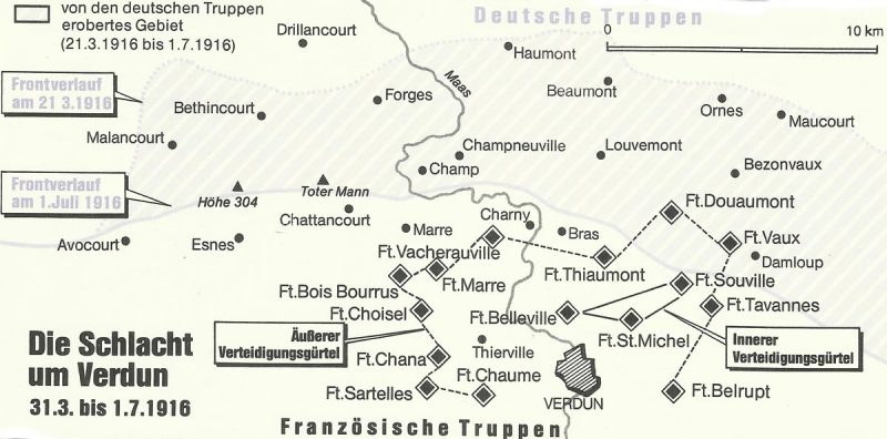 Karte Schlacht von Verdun