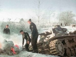 Panzer im Eis vor Moskau