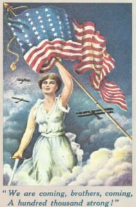 Britische Postkarte US-Kriegseintritt 