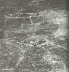Luftaufnahme von den Kämpfen an der deutsch-französischen Front 