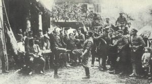 Bayrische Soldaten hinter der italienischen Front 