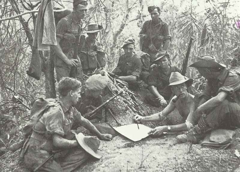 Gruppe britischer Soldaten von Slims 14. Armee in Burma