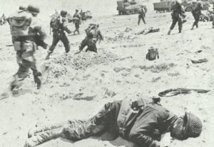 US-Infanterie am Strand der Normandie