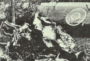 Überreste eines abgeschossenen Halifax-Bombers