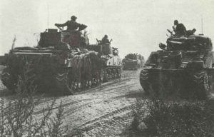  britische Panzerdivision, ausgestattet mit amerikanischen Sherman-Panzern