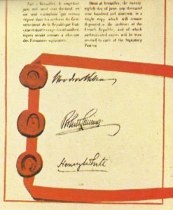 amerikanischen Unterschriften unter dem Vertrag von Versailles 