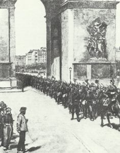 Einmarsch preußischer Truppen durch den Arc de Triomphe