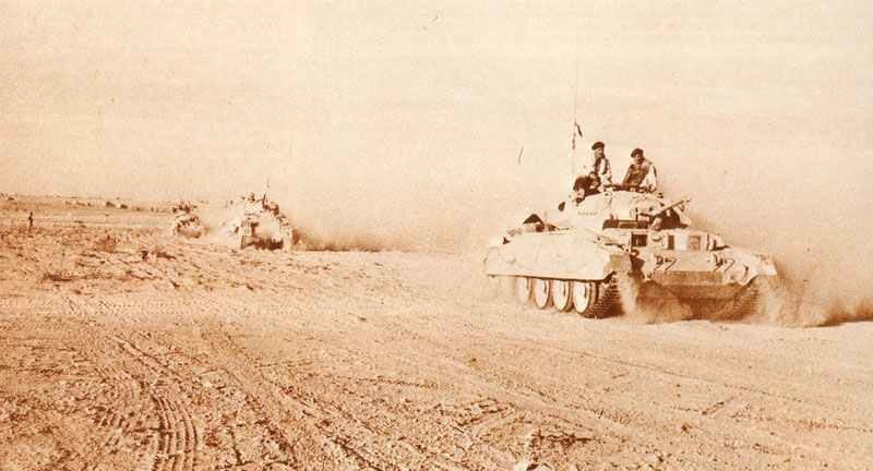 Crusader Mk I (mit 2-Pfünder-Kanone) Panzer in Nordafrika.