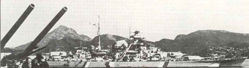 Unternehmen Rheinübung - letzte Fahrt der Bismarck 6 Bismarck in norwegischen Fjord