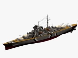 3D-Modell Schachtschiff Bismarck