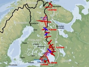 Karte vom Winterkrieg in Finnland