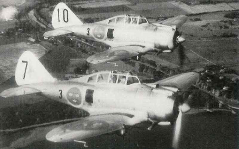 Paar von schwedischen Seversky P-35