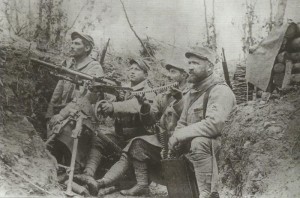 französisches Hotchkiss Maschinengewehr-Team