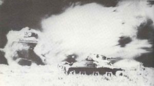 Stuka-Angriff auf eine der französischen Panzereinheiten
