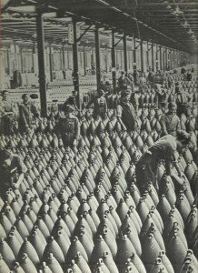 Lagerhalle in einer Munitionsfabrik