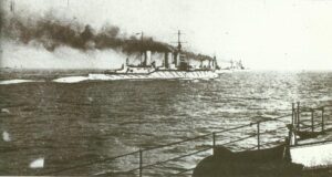 Schlachtkreuzer der 'Lion'-Klasse auf See vor der Schlacht am Skagerrak