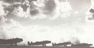 Handley Page Halifax Bomber vor dem Start