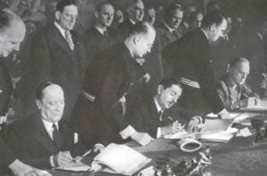 Unterzeichnung des jugoslawischen Beitritts zum Dreimächtepakt