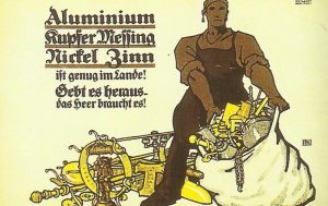 Plakat zum Abliefern von Metallgegenständen