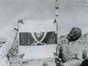 italienischer Flaggenträger in der Nähe von Gondar