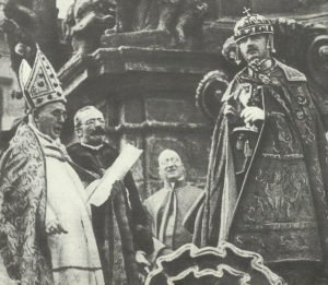 Kaiser Karl bei der Krönung zum ungarischen König
