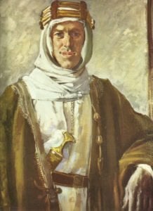 T.E. Lawrence in arabischer Kleidung