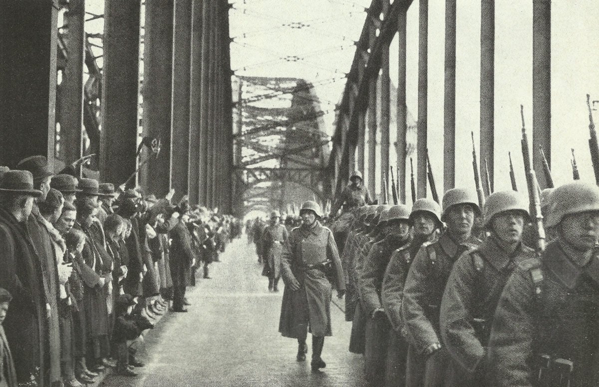 Einmarsch deutscher Soldaten in die entmilitarisierte Zone des Rheinlandes