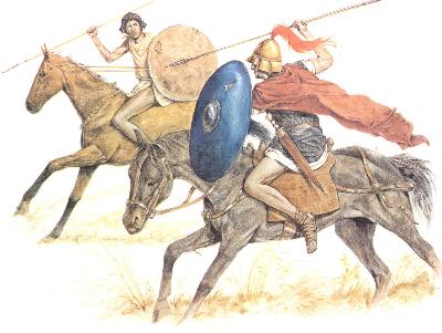 Numidischer Reiter und römischer Equites