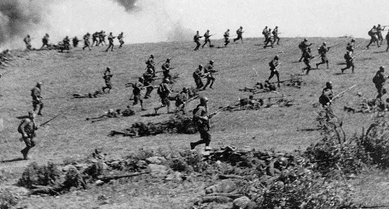 Angriff der Rodjmtsew-Division auf den Mamajew-Hügel.