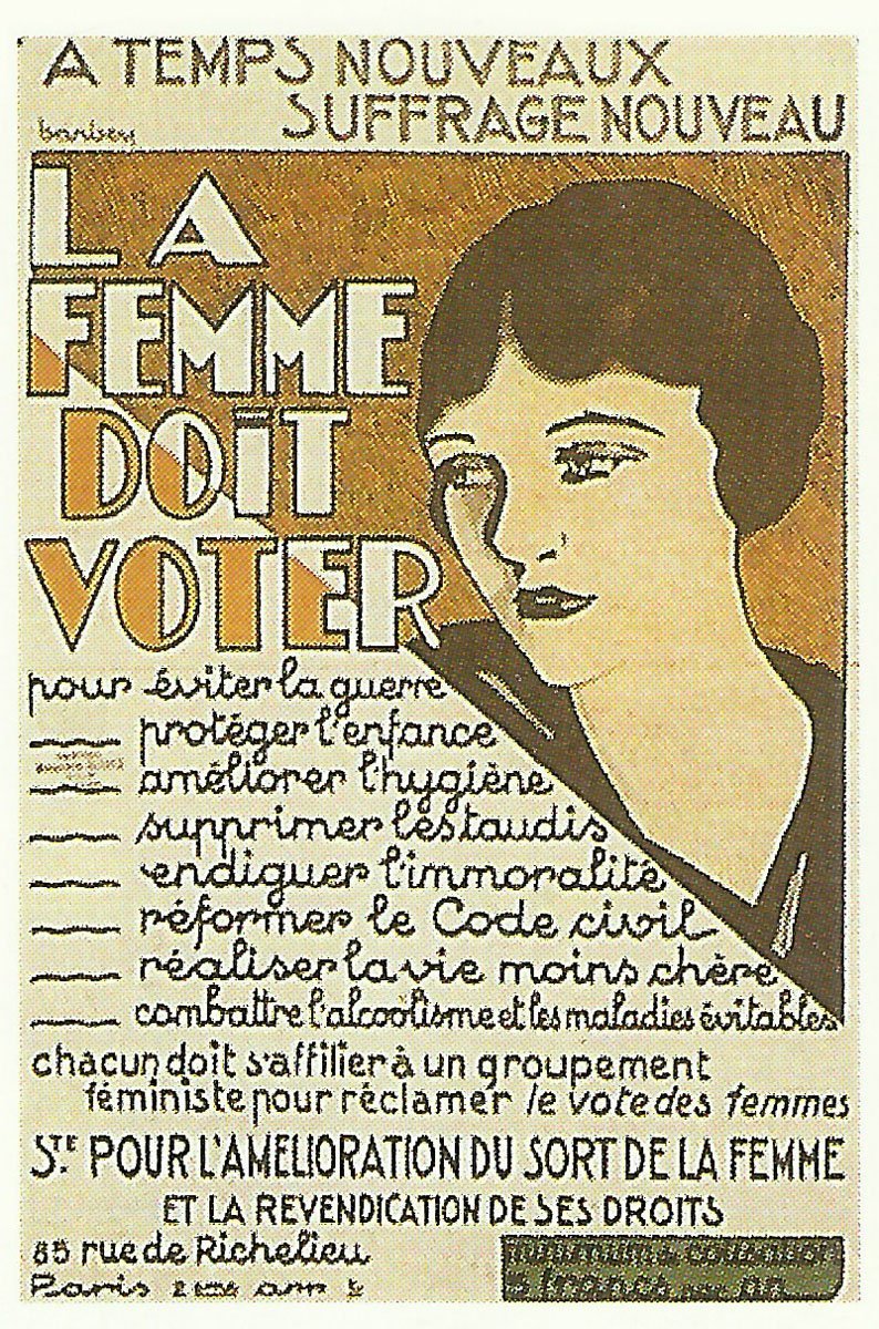 Plakat fordert das Frauenwahlrecht