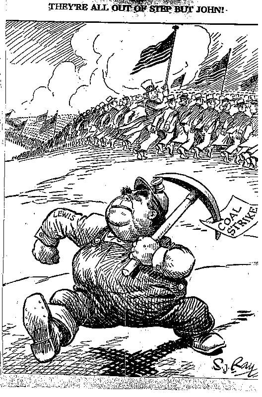 Cartoon zum Kolhearbeiter-Streik