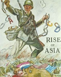 Japanisches Propagandaplakat zum 'Aufstand von Asien'