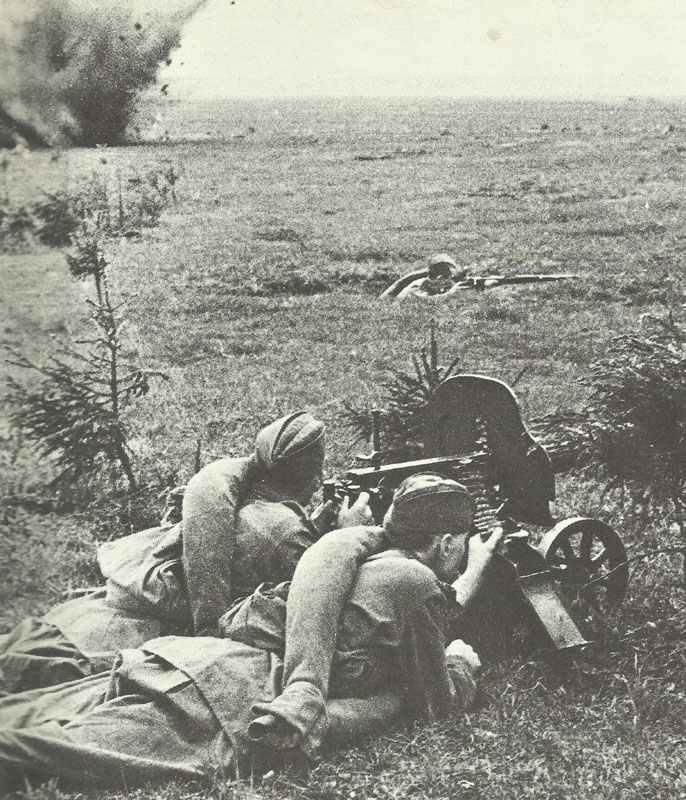 Russian infantry in battle