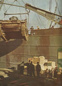 Deutsche Panzer für Nordafrika verladen