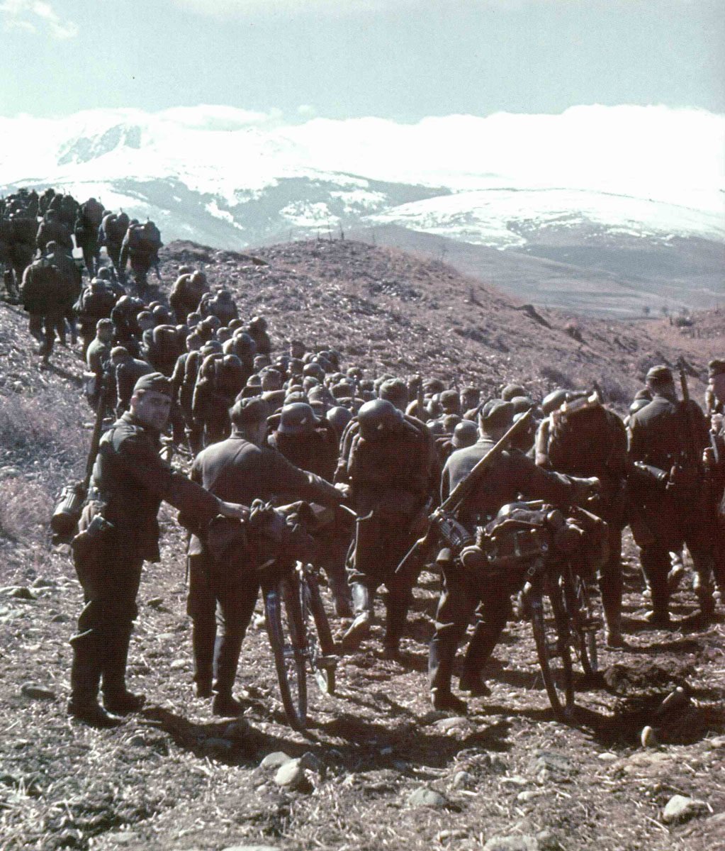 Zweiter Weltkrieg Verlauf 1941-42 6 Deutsche Infanterie in Nordgriechenland