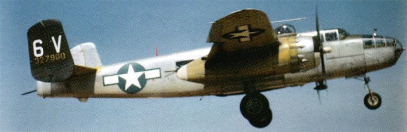 Landung eines B-25 Mitchell Bombers