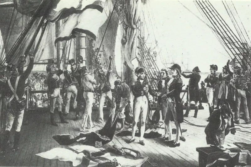HMS Victory 6 Nelson lässt das Angriffssignal setzen