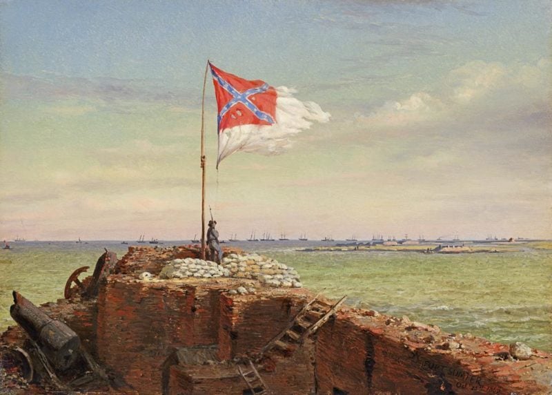 Hafen von CFort Sumter unter konföderierter Flagge