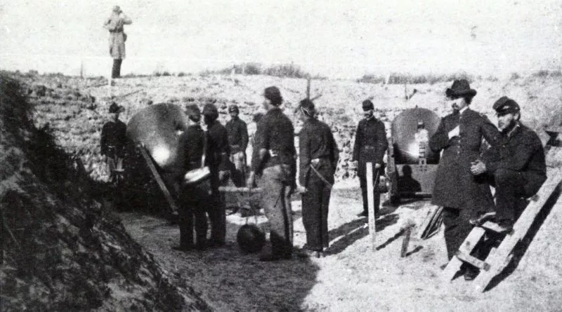 Fort Sumter - Auftakt zum US-Bürgerkrieg 8 Unionssoldaten mit Mörsern
