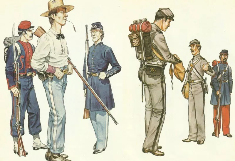 Entscheidung auf dem Henry House Hill 9 Farbenspiel Uniformen US-Civil-War